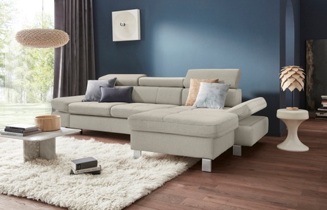 exxpo - sofa fashion Ecksofa, mit Kopf- bzw. Rückenverstellung, wahlweise mit Bettfunktion und Bettkasten