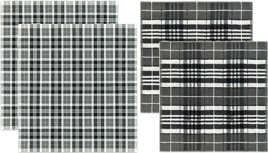 DDDDD, DDDDD Geschirrtuch »Kilt antracite«, (Set, 4 tlg.), Combiset: 2 Küchentücher & 2 Geschirrtücher, DDDDD Geschirrtuch »Kilt antracite«, (Set, 4 tlg.), Combiset: 2 Küchentücher & 2 Geschirrtücher