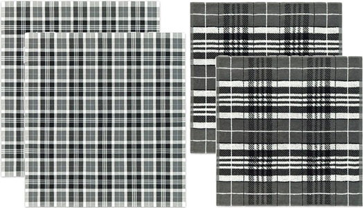 DDDDD, DDDDD Geschirrtuch »Kilt antracite«, (Set, 4 tlg.), Combiset: 2 Küchentücher & 2 Geschirrtücher, DDDDD Geschirrtuch »Kilt antracite«, (Set, 4 tlg.), Combiset: 2 Küchentücher & 2 Geschirrtücher