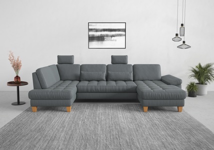 SIT&MORE, sit&more Wohnlandschaft, wahlweise mit Bettfunktion, Bettkasten, Sitztiefenverstellung, sit&more Wohnlandschaft »Westham U-Form«, wahlweise mit Bettfunktion, Bettkasten, Sitztiefenverstellung