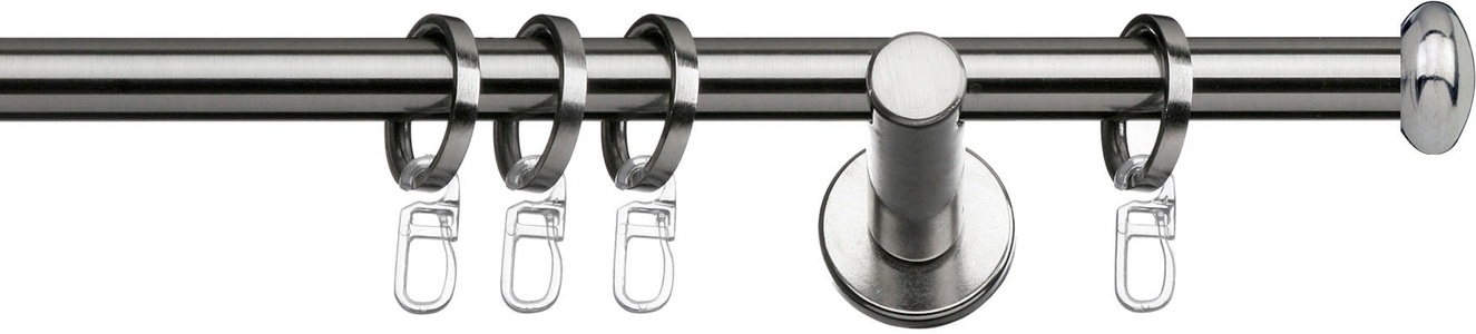 INDEKO, Gardinenstange, »Malaga«, indeko, Fixmass, indeko Gardinenstange »Malaga«, 1 läufig-läufig, Fixmass, Komplett-Set inkl. Ringen und Montagematerial