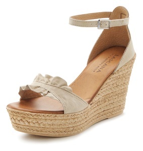LASCANA Sandalette, Sandale, Sommerschuh aus Leder mit Keilabsatz