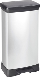 Curver, Curver Deco Tretmülleimer 50 L Silbern 240643, Curver Mülleimer »Decobin«, 1 Behälter, 50 Liter