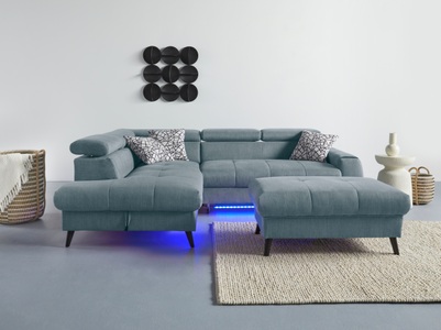 Cotta, COTTA Ecksofa »Mia«, 3-tlg.-Kissen-Set, Ottomane, wahlweise mit oder ohne RGB-Beleuchtung, COTTA Ecksofa »Mia L-Form«, 3-tlg.-Kissen-Set, Ottomane, wahlweise mit oder ohne RGB-Beleuchtung