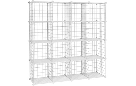 SONGMICS, Songmics Regal mit Gitterwürfeln aus Eisen, Weiss, SONGMICS Regal »aus, Weiss«