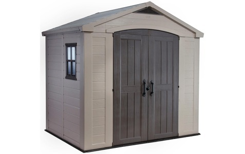 Keter, KETER Gartengerätehaus FACTOR, Keter Gerätehaus Factor 8×6 Kunststoff Taupe | 182 × 256.5 cm
