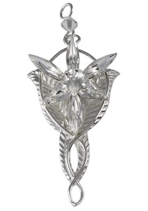 Der Herr der Ringe, Der Herr der Ringe Kettenanhänger »Arwens Abendstern Replika, 10004026«, Der Herr der Ringe Kettenanhänger »Arwens Abendstern Replika, 10004026«, Made in Germany - mit Zirkonia (synth.)