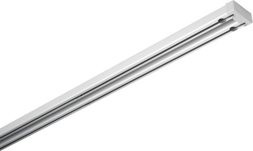 Gardinia, GARDINIA Vorhangschiene »Aluminium-Vorhangschienen Set Lara 2-Lauf«, 2 läufig-läufig, Fixmass, ausziehbar, 