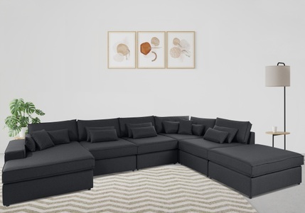 RAUM.ID, RAUM.ID Wohnlandschaft »Enid«, 6 Teile, bestehend aus Modulen, in vielen Bezügen, auch in Breitcord, RAUM.ID Wohnlandschaft »Enid U-Form«, 6 Teile, bestehend aus Modulen, in vielen Bezügen, auch in Breitcord