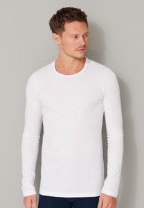 Schiesser, Shirt langarm Organic Cotton Rundhals weiß - 95/5 8, Shirt langarm Organic Cotton Rundhals weiß - 95/5 8