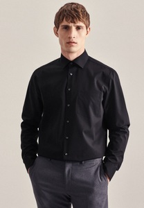 Seidensticker, Business Hemd Regular Fit Extra Langer Arm Uni Herren Schwarz 48, 