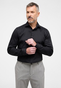 Eterna, ETERNA LANGARM HEMD SLIM FIT PERFORMANCE SHIRT STRETCH SCHWARZ, SLIM FIT Performance Shirt in schwarz unifarben