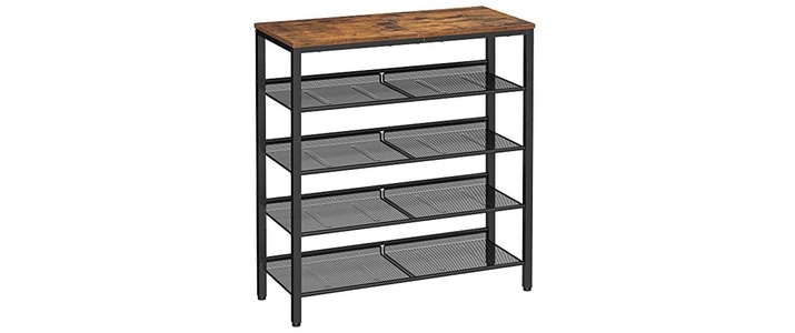 Vasagle, VASAGLE Schuhregal »75 x 30 x 93 cm, Braun/Schwarz«, VASAGLE Schuhregal »75 x 30 x 93 cm, Braun/Schwarz«