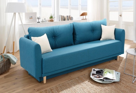 HOME AFFAIRE, Home affaire Schlafsofa »Scandic«, inkl. 2 Zierkissen und Bettkasten, Knopfheftung in Rückenkissen, Home affaire Schlafsofa »Scandic«, inkl. 2 Zierkissen und Bettkasten, Knopfheftung in Rückenkissen