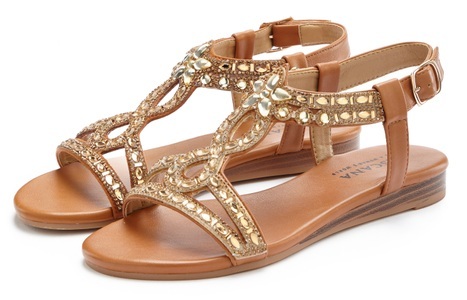 Lascana, LASCANA Sandale, mit Glitzersteinen, LASCANA Sandale, Sandalette, Sommerschuh mit Glitzersteinen
