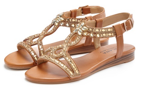 Lascana, LASCANA Sandale, mit Glitzersteinen, LASCANA Sandale, Sandalette, Sommerschuh mit Glitzersteinen