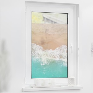 LICHTBLICK ORIGINAL, LICHTBLICK ORIGINAL Fensterfolie »Fensterfolie selbstklebend, Sichtschutz, The Beach - Türkis Beige«, 1 St., blickdicht, glattstatisch haftend, LICHTBLICK ORIGINAL Fensterfolie »Fensterfolie selbstklebend, Sichtschutz, The Beach - Türkis Beige«, 1 St., blickdicht, glattstatisch haftend