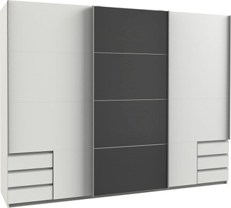 Wimex, Wimex Schwebetürenschrank »Valencia«, Livetastic Schwebetürenschrank in graphitfarben, weiss , Valencia B: 270 CM Weiss , Metall , 3 Fächer , 6 Schubladen , 270x210x65 cm , Dekorfolie,Dekorfolie,Nachbildung,Nachbildung , In verschiedenen Grössen erhältlich , 001787052205