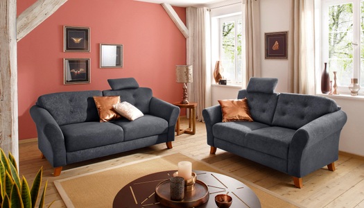 HOME AFFAIRE, Home affaire 2-Sitzer »Trondheim«, mit Federkern, Knopfheftung im Rücken, Home affaire 2-Sitzer »Trondheim«, mit Federkern, Knopfheftung im Rücken