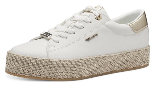 TAMARIS, Tamaris Plateausneaker, mit Textilkordel am Plateau, Tamaris Plateausneaker, Freizeitschuh, Halbschuh, Schnürschuh mit Textilkordel am Plateau