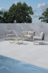 Venture Home, Venture Home Gartenlounge-Set "Thassos, grosszügiges Outdoor-Set für hohen Sitzkomfort" 4 tlg. Loungemöbel mit Stoffbezug, angenehm, weich