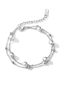 FIRETTI, Firetti Perlenarmband »Pearls«, mit Perle (synth.), Firetti Perlenarmband »Schmuck Geschenk Armschmuck Armkette Perle«, mit Perle (synth.)
