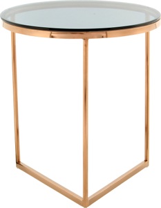 Kayoom, Kayoom Beistelltisch »Beistelltisch Wynona 225«, runde Glas-Tischplatte, Kayoom Beistelltisch »Wynona 225, in stilvollem Design,mit dreieckiger Grundform«, (1 St.), Glamouröses Design, hochwertige Verarbeitung, Hingucker-Gestell