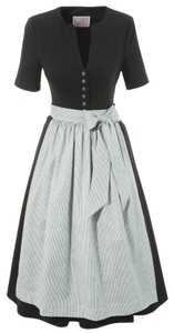 Marjo, Marjo Dirndl midi mit gestreifter Schürze, 