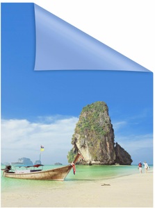 LICHTBLICK ORIGINAL, LICHTBLICK ORIGINAL Fensterfolie "Thailand" 1 Stk. blickdicht strukturiert Klebepunkte selbstklebend, Sichtschutz