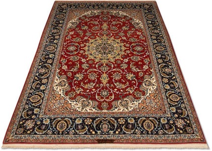 MorgenLand, morgenland Teppich »Isfahan Teppich handgeknüpft rot«, rechteckig, 6 mm Höhe, handgeknüpft, morgenland Teppich »Isfahan Teppich handgeknüpft rot«, rechteckig, 6 mm Höhe, handgeknüpft