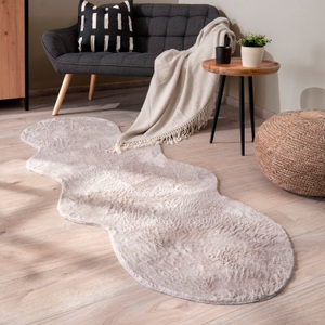 Paco Home Fellteppich »Pelt 640«, fellförmig, Kunstfell, Uni Farben, sehr weicher Flor