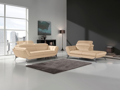 Egoitaliano, Egoitaliano Polstergarnitur »Sueli«, (Set), bestehend aus Sofa und Recamiere, Kopfteilverstellung, Bezug Leder, Egoitaliano Polstergarnitur »Sueli«, (Set), bestehend aus Sofa und Recamiere, Kopfteilverstellung, Bezug Leder