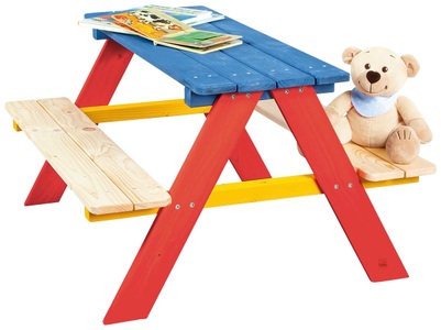Pinolino, PINOLINO Kindersitzgruppe Nicki (4 Kinder) bunt, Pinolino® Garten-Kindersitzgruppe »Nicki«, Picknicktisch, BxHxT: 90x79x50 cm