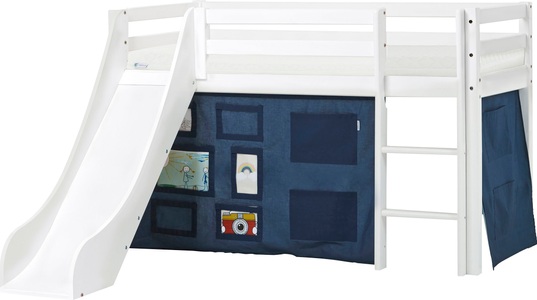 Hoppekids, Hoppekids Hochbett »«Creator Orion Blue»«, Rutsche & Vorhang Blau und viel Auswahl, Hoppekids Hochbett »«Creator Orion Blue»«, Rutsche & Vorhang Blau und viel Auswahl