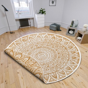 freundin Home Collection Teppich »Lilja«, rund, In-und Outdoor geeignet, Mandala, Pflegeleicht, Flachgewebe, Wendbar