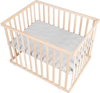 Roba, roba Laufgitter 75 x 100 cm natur Style grau, roba® Laufgitter »roba Style grau, natur, 75x100 cm«, bis 15 kg, mit Stoffeinlage; Rollen, höhenverstellbar