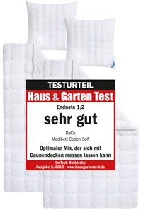 BeCo, Beco Microfaserbettdecke + Kopfkissen »Medibett Cotton Soft, Bettwaren-Set in 135x200 cm, Sommer oder Winter«, (Spar-Set, 2 Bettdecken+ 2 Kopfkissen), Von Haus & Garten mit Testurteil: 