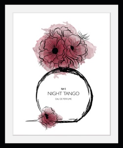 MY HOME, my home Bild mit Rahmen »Blumen Parfüm - Gerahmter Digitaldruck - Wandbild«, (1 St.), Holzrahmen - Dekoration, my home Bild mit Rahmen »Blumen Parfüm - Gerahmter Digitaldruck - Wandbild«, Fashion-Schriftzug, (1 St.), Premium Poster mit Naturholzrahmen, Handarbeit aus Deutschland