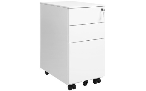 SONGMICS, SONGMICS Rollcontainer »mit drei Schubladen, Weiss«, SONGMICS Rollcontainer »mit drei Schubladen, Weiss«