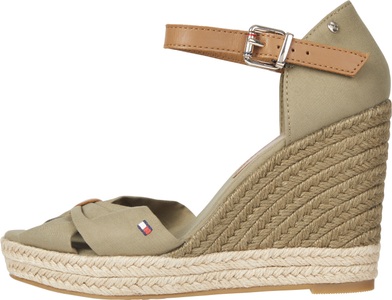 Tommy Hilfiger, Tommy Hilfiger High-Heel-Sandalette »BASIC OPENED TOE HIGH WEDGE«, mit dezenter Flagstickerei, 