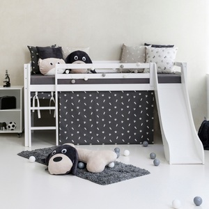 Hoppekids, Hoppekids Hochbett »«Pets Granitgrau»«, Rutsche & Vorhang Grau und viel Auswahl, 