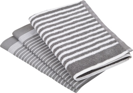 Ross, ROSS Geschirrtuch »Exclusiv«, (Set, 3 tlg.), 1x Küchen-Frottiertuch 50x50 cm Streifen und 2x Geschirrtücher 50x70 cm, ROSS Geschirrtuch »Exclusiv«, (Set, 3 tlg.), 1x Küchen-Frottiertuch 50x50 cm Streifen u. 2x Geschirrtücher 50x70 cm