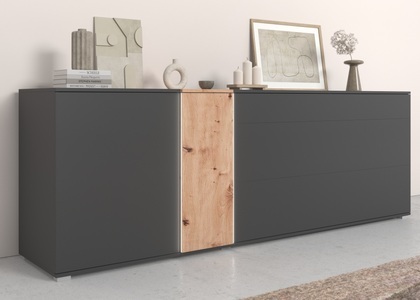 Cotta, COTTA Sideboard »Montana«, Türen & Schubladen push to open, COTTA Sideboard »Montana«, Breite 235 cm, inkl. LED-Beleuchtung und Push-To-Open