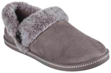 Skechers, Skechers Pantoffel »COZY CAMPFIRE FRESH TOAST«, mit Fellimitat-Kragen, Skechers Hausschuh für Damen mit Warmfutter anthrazit