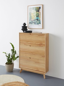 ANDAS, andas Schuhschrank »Pandrup«, mit 3 Klappen, ca. 8 Paar Schuhe pro Klappe, Höhe 125 cm, andas Schuhschrank »Pandrup«, mit 3 Klappen, ca. 8 Paar Schuhe pro Klappe, Höhe 125 cm