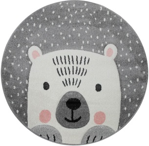 PACO HOME, Paco Home Kinderteppich »Cosmo 346«, rund, 18 mm Höhe, 3D-Design, niedliches Bär Motiv, Pastell-Farben, Kinderzimmer, Paco Home Kinderteppich »Cosmo 346«, rund, 18 mm Höhe, 3D-Design, niedliches Bär Motiv, Pastell-Farben, Kinderzimmer