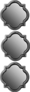 Myflair Möbel & Accessoires, Myflair Möbel & Accessoires Spiegel »PAMBA«, (Set, 3 St.), Ø 25 cm, Myflair Möbel & Accessoires Dekospiegel »Pamba, schwarz«, (Set, 3 St.), Wandspiegel, Wanddeko, Ø 24,3 cm, mit Rahmen, Wohnzimmer