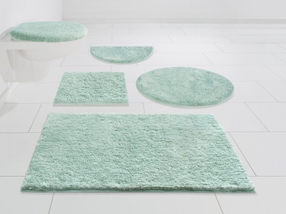 MY HOME, my home Badematte »Jos«, Höhe 22 mm, rutschhemmend beschichtet, fussbodenheizungsgeeignet-schnell trocknend, Badematten in Pastell-Farben, Badteppich als 3 teiliges Set erhältlich, my home Badematte »Jos, Badvorleger, Badezimmer Teppich«, rutschhemmend beschichtet, fussbodenheizungsgeeignet-schnell trocknend, Badematten in Pastell-Farben, Badteppich als 3 teiliges Set erhältlich