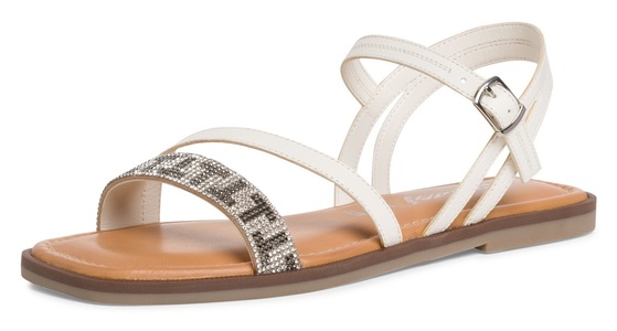 TAMARIS, Tamaris Sandale, mit Glitzersteinchen verziert, 