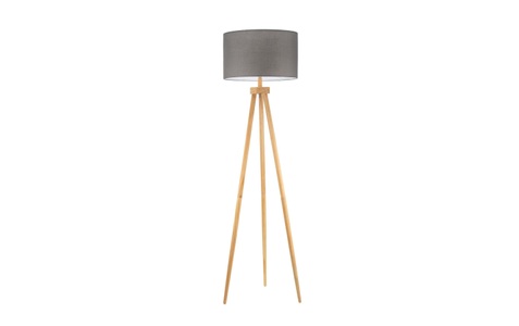 Pauleen, Pauleen Grand Coziness Stehlampe mit Holzgestell, Pauleen Stehleuchte Grand Coziness 1x E27, Grau/Holz